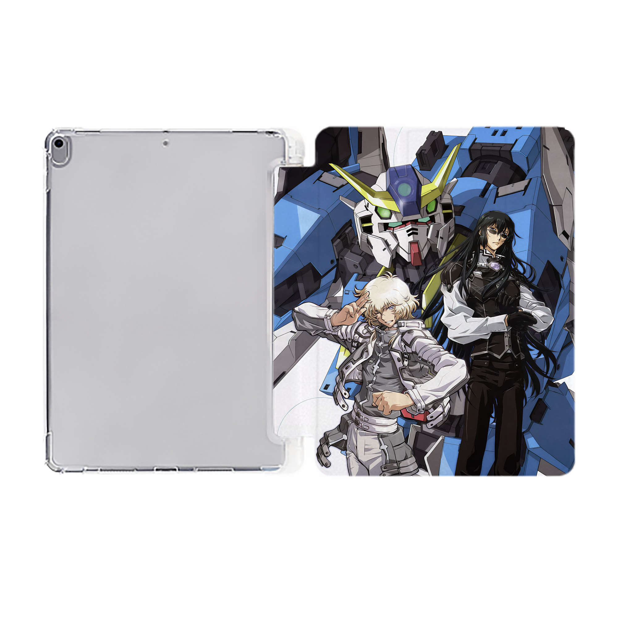 （画像用） 機動戦士ガンダム Mobile Suit Gundam IPad ケース ペン収納付き 三つ折りスタンド PUレザー×シリコン 対応機種9.5/10.5/10.9インチ